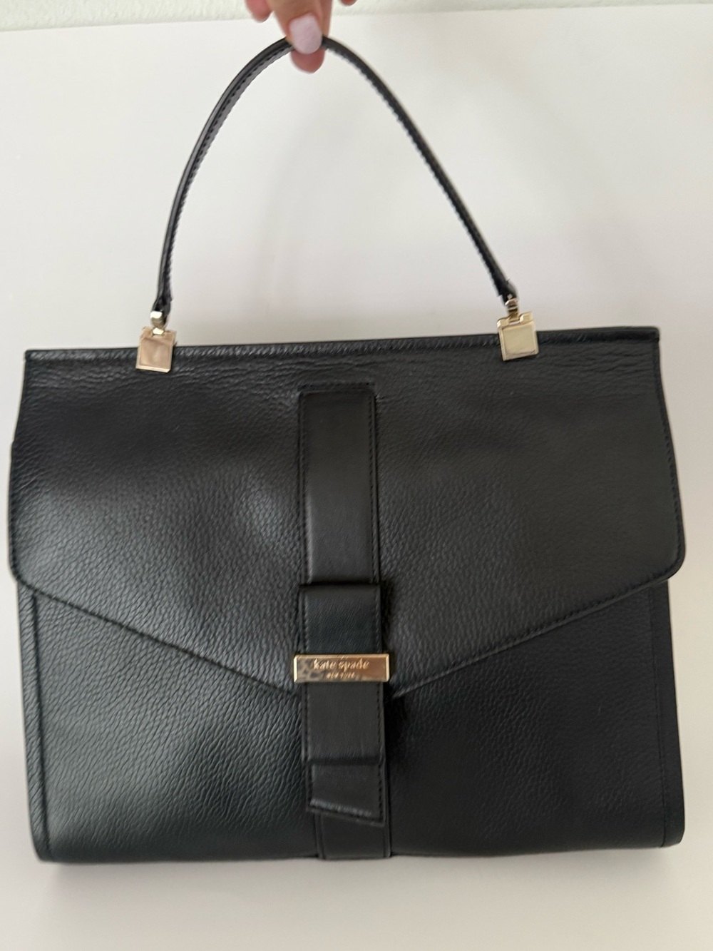 Kate Spade Black Leather Top-Handle Satchel - Picture 2 of 16
